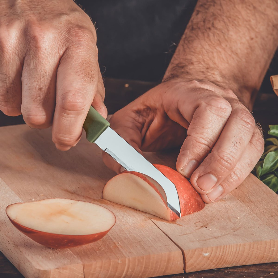 Nirosta Gemüsemesser Elemental Paring Knife aus Edelstahl mit grünem Kunststoffgriff, Klingenlänge: 9 cm - Bild 3