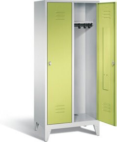 C+P Garderobenschrank Classic mit Viridingrün Front und lichtgrauem Korpus, H: 185,0 cm, B: 81,0 cm, T: 50,0 cm - Bild 1
