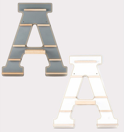 BOARTI Kinderregal Buchstabe A aus Holz als Wandregal für Toniebox und Tonie Figuren mit Magneteinsätzen, H: 54 cm, B: 49 cm, T: 19 cm