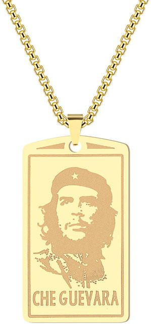 Anhänger Halskette Ernesto Che Guevara, Edelstahl, Gold, Unisex - Bild 1