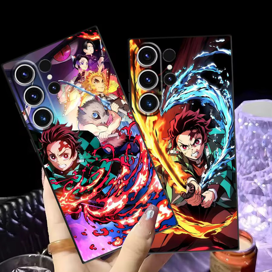 Samsung Galaxy Schutzhülle Soft Phone Cover Anime D-Demon S-Slayer in Schwarz und Multicolour für Galaxy S25 Edge, S23 Ultra, S24 Plus, S21 FE und S20 - Bild 1