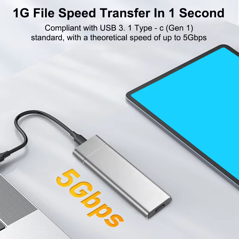 Congdi M.2 NGFF SSD-Gehäuse mit USB Typ C Gen1 5 Gbit/s in Grau - Bild 3