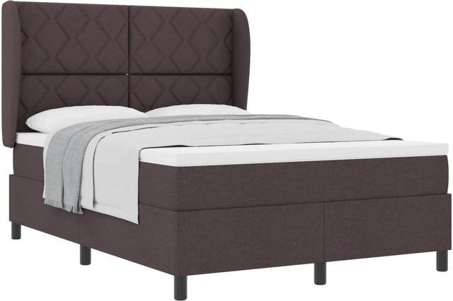 vidaXL Boxspringbett mit Matratze in Braun, Stoffbezug, B/T: 160 x 200 cm - Bild 1