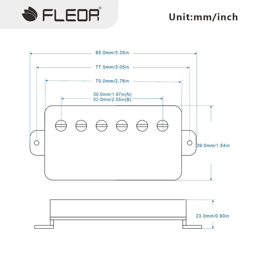 FLEOR Alnico 5 Humbucker LP Gitarren-Pickup-Set für Hals und Brücke in Schwarz - Bild 5