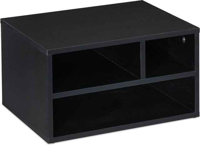 Relaxdays Druckerständer aus MDF in Schwarz mit 3 Fächern, B/T/H: 40,0 x 22,5 x 30,0 cm - Bild 1
