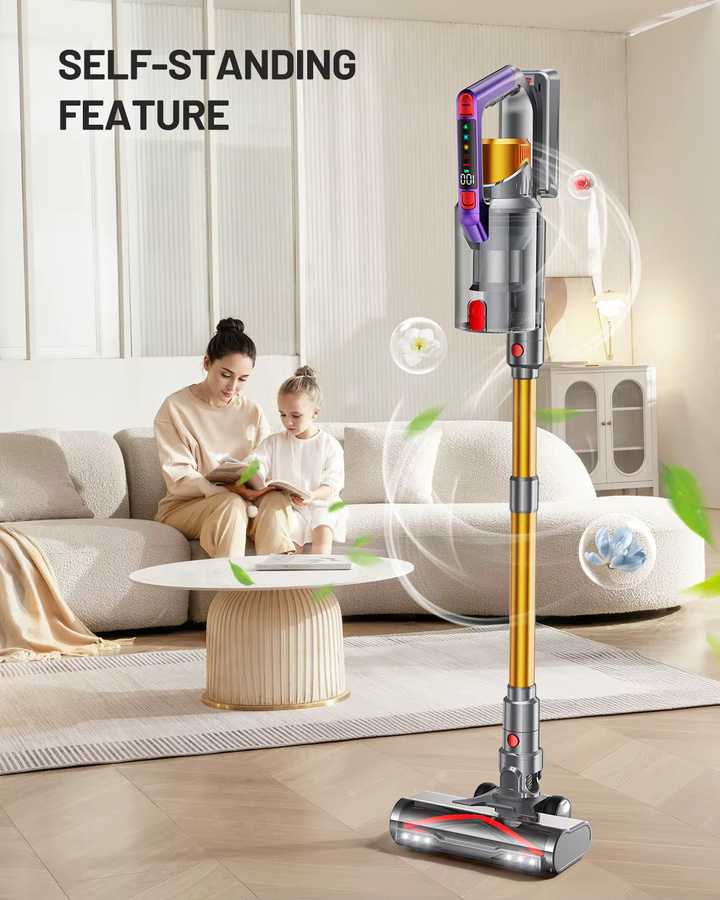 Kissof S17 Akku-Staubsauger Modell V in Multicolour mit 550 W Leistung, 55 kPa Saugkraft, 60 Minuten Laufzeit, beutellos und verwicklungsfreier Rollenaufsatz - Bild 2