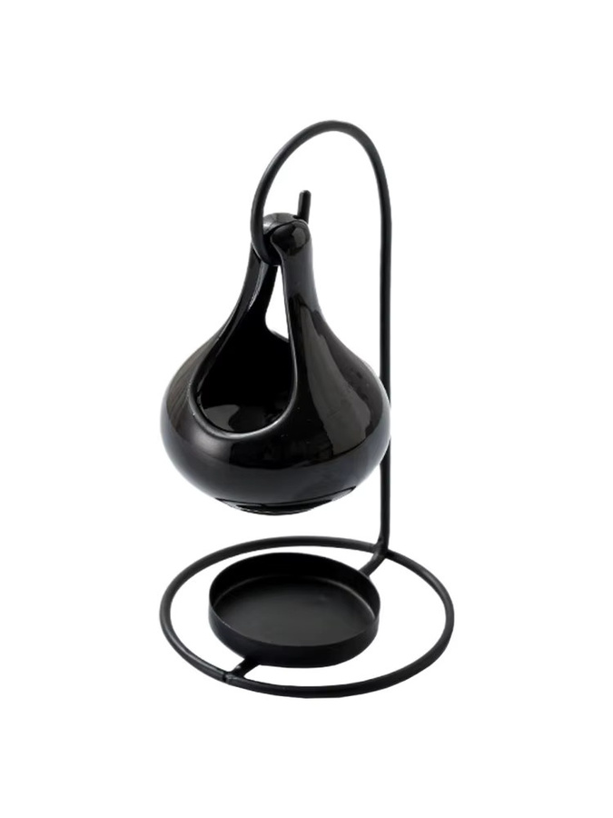 WINOMO Keramik-Teelichthalter in Schwarz als Aroma-Diffusor und Duftlampe für ätherische Öle - Bild 5
