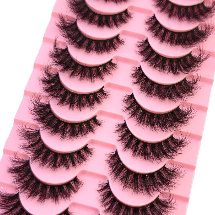 Künstliche Wimpern aus Nerz, 10 Paar, natürlich, XH01 - Bild 3