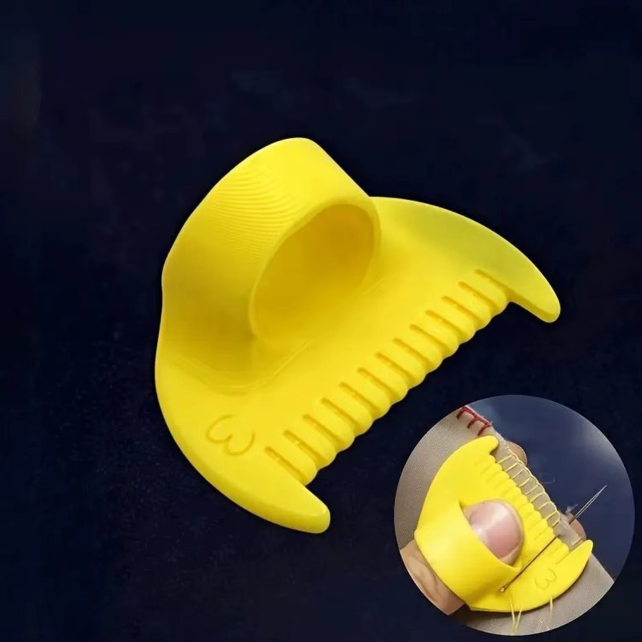 Handnähhilfe aus Kunststoff für Anfänger und Senioren mit 3 mm und 4 mm Abstand zur Vermeidung von Springstichen in Weiß und Gelb - Bild 4