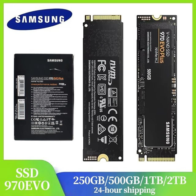 Samsung SSD 970 EVO Plus NVMe M.2 2280 Interne Solid-State-Drive PCIe 3.0x4 für Laptop und Desktop in Schwarz - Bild 1