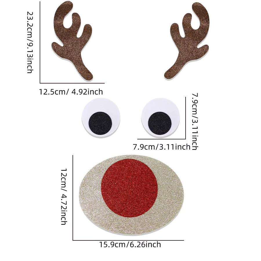 Multiyilego Weihnachts-Türaufkleber in Elch-Form aus Filztuch, Weiße Fensterdekoration mit Motiv - Bild 2