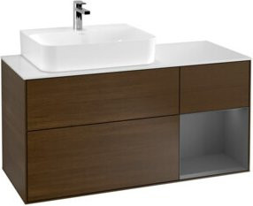 V&B Finion Waschtischunterschrank mit Wandbeleuchtung, Anthrazit, Breite: 120 cm, Tiefe: 50,1 cm, Höhe: 50,1 cm - Bild 1