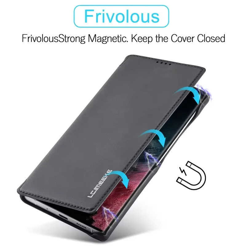 Leder Handyhülle Flip Case für Samsung Galaxy S26 Ultra S25 S24 S23 S22 S21 S20 in Blau mit Kartensteckplatz und Ständerfunktion - Bild 2