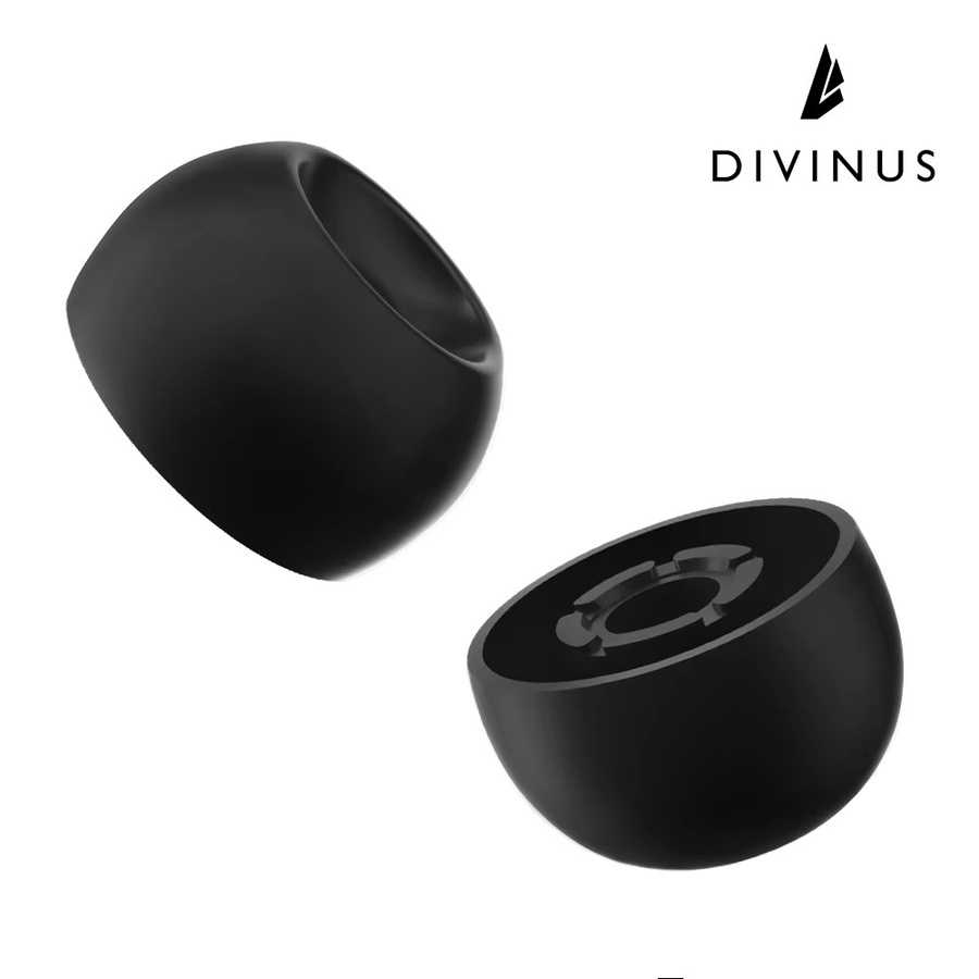 ELOIT DIVINUS Samt-Ohrstöpsel aus Silikon in Schwarz mit breiter Bohrung für 4–6 mm Düsen für In-Ear Kopfhörer - Bild 3
