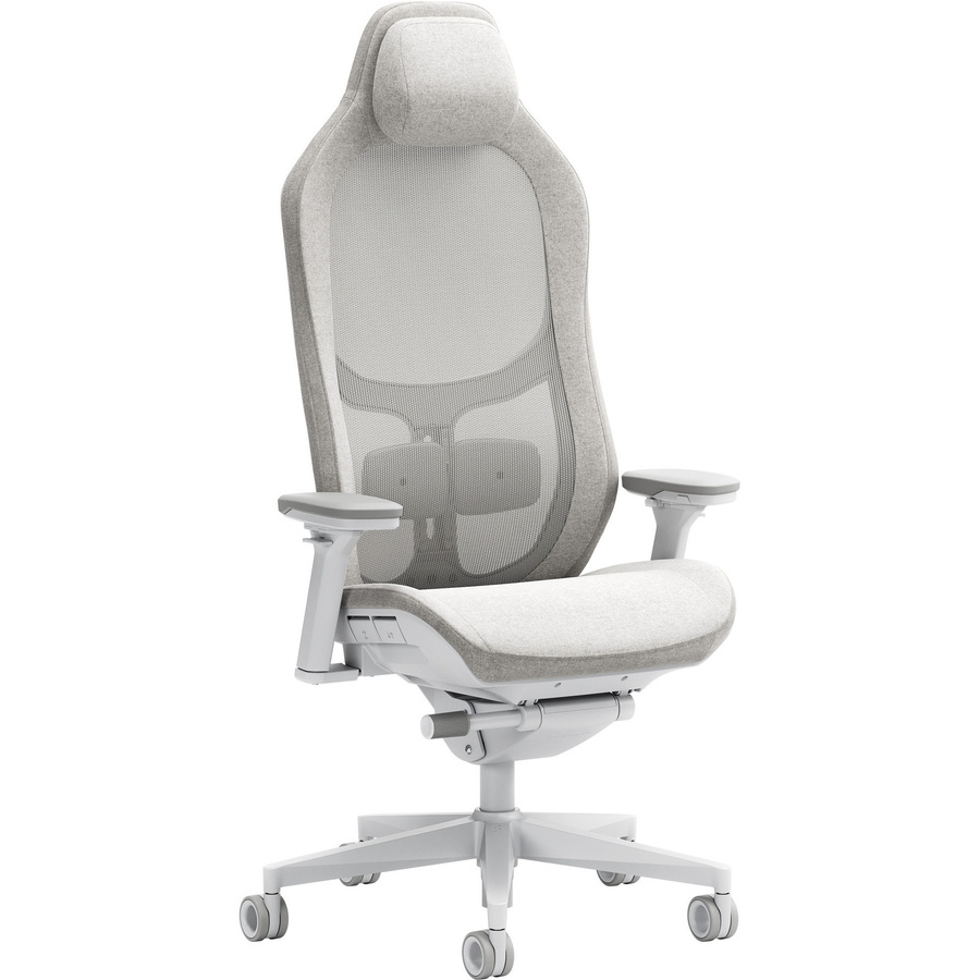 Fractal Design Refine 2 Hybrid Light Gaming-Stuhl in Grau und Weiß mit Stoffbezug und verstellbarer Kopfstütze - Bild 1