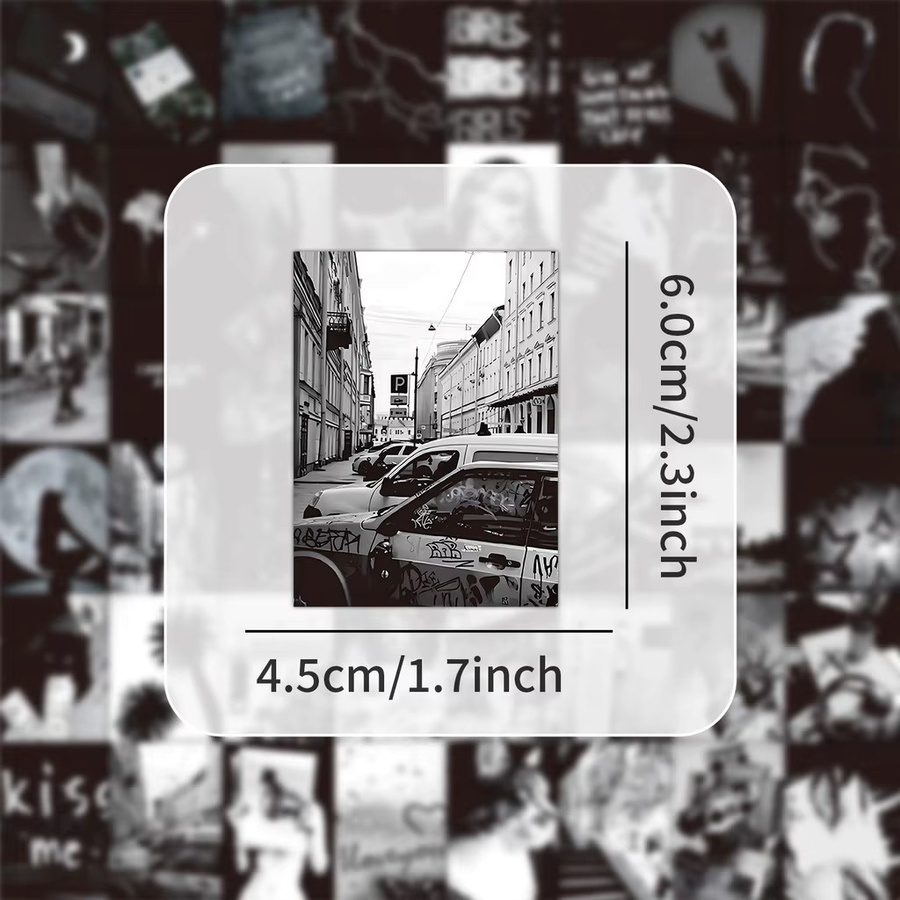 Story Store Wandcollage-Set mit 50 Vintage Indie Fotodrucken in Schwarz-Weiß - Bild 5