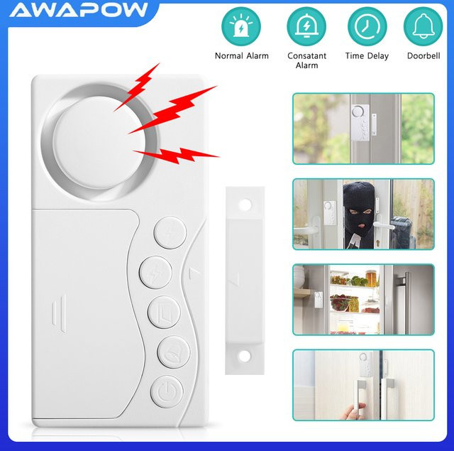 Awapow Smart Home Magnetsensor Weiß – Drahtloser Tür- und Fensteralarm zur Diebstahlsicherung und Induktions-Sicherheit - Bild 1