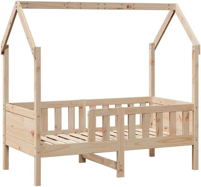 vidaXL Kinderbett Hausbett aus massivem Kiefernholz in Braun, B/T/H: 160 x 80 x 85,5 cm - Bild 1