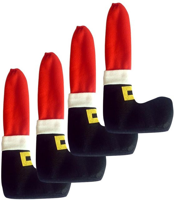 4er Set Neoglint Weihnachtsmann Stuhl- und Tischbein Überzüge in Rot zur Weihnachtsdekoration - Bild 1