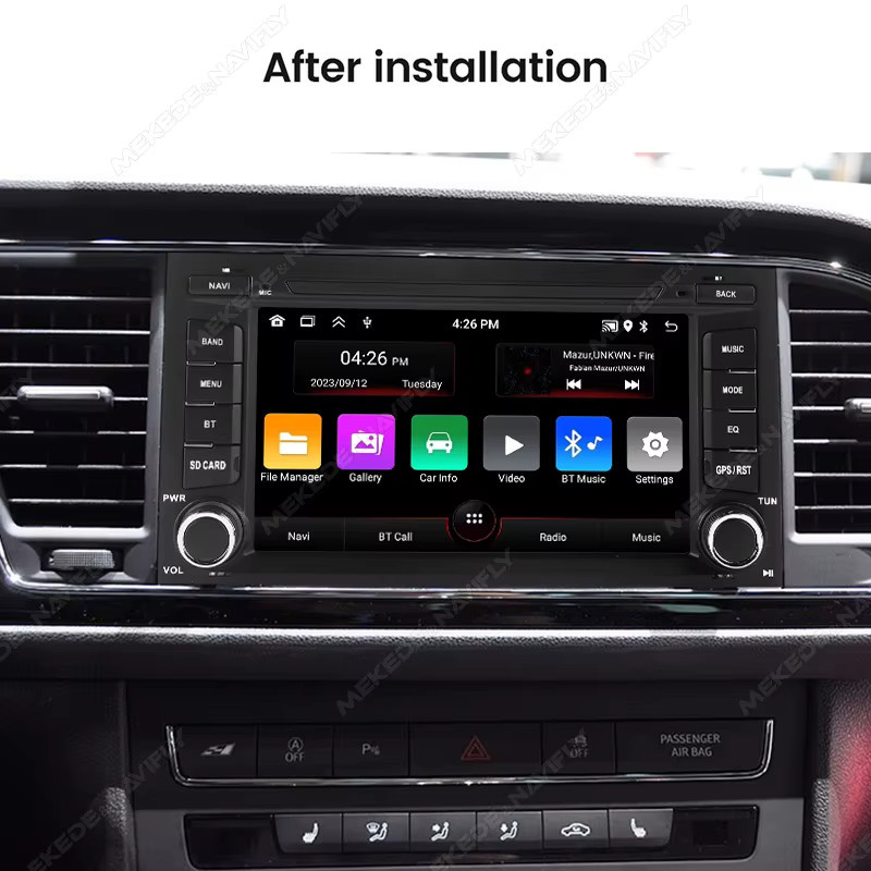 STRONGNAVI Android 15 Autoradio mit 7 Zoll Display für Seat Leon MK3 5F 2012-2018, Multimedia-Player mit GPS, Carplay und Android Auto, Schwarz - Bild 2