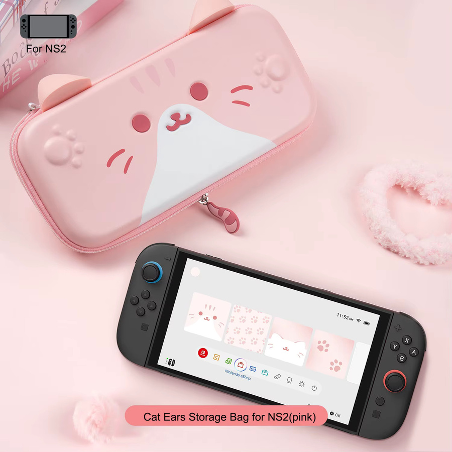 GeekShare Aufbewahrungstasche für Nintendo Switch, tragbare Reisetasche mit 10 Spielkartenfächern, Farbe: Pink - Bild 2