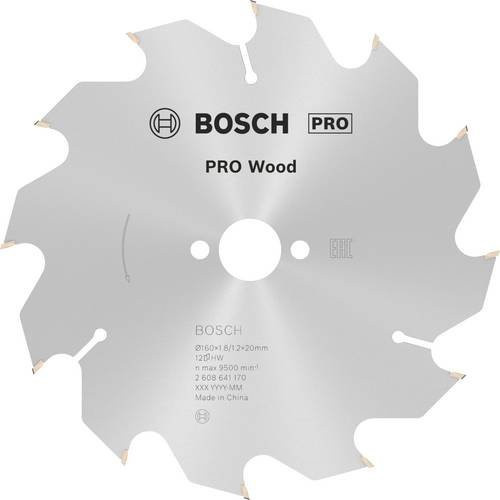 Bosch Optiline Wood Hartmetall Kreissägeblatt Silber, Durchmesser: 160 mm, Bohrung: 20/16 mm, Breite: 1,8 mm, 12 Zähne - Bild 1