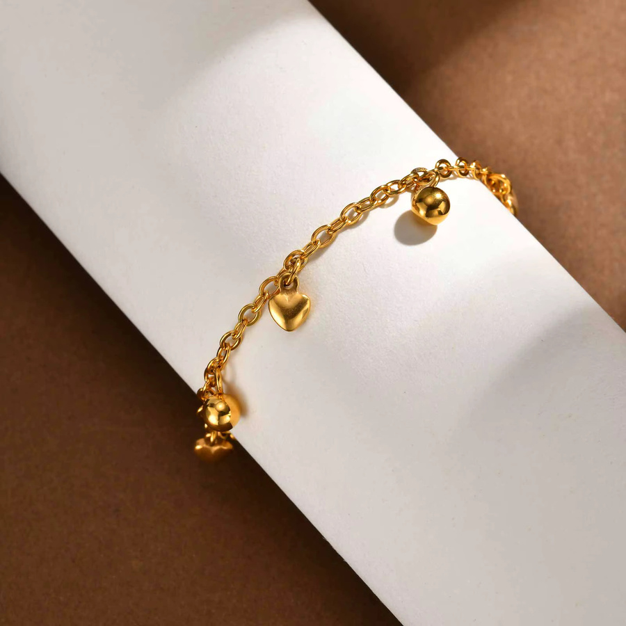 Meaeguet Herz-Armband, 18 Karat vergoldet, Edelstahl, Damen - Bild 4