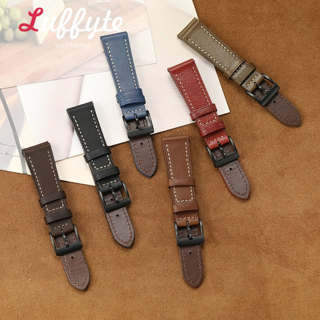 Luffyte Uhrenarmband Leder, Schwarz, Herren - Bild 1