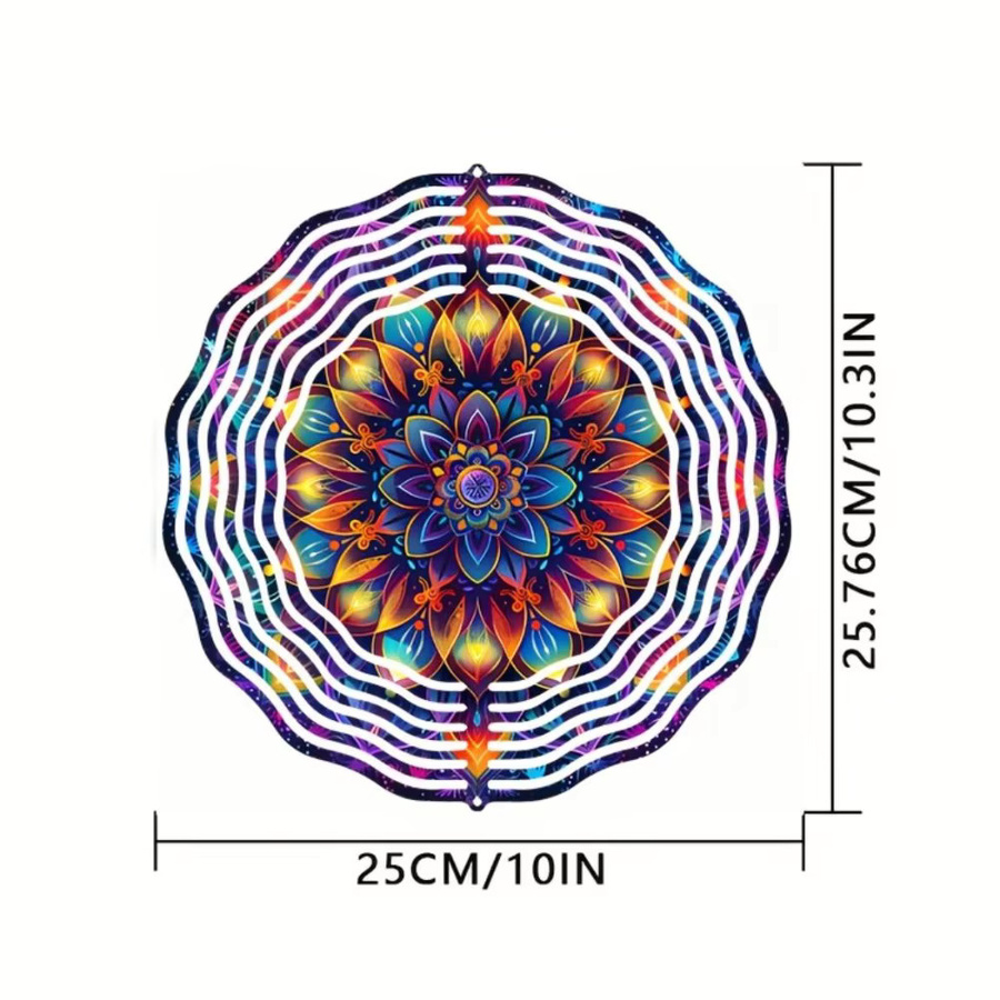 CIFBUY Mandala Metall-Spinner Rotierende Wandkunst Dekoration in Grau und Multicolour, Durchmesser: 25,4 cm - Bild 2