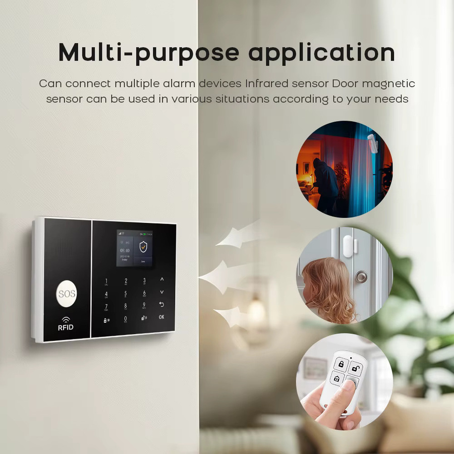 PGST Smart Home Alarmsystem mit 4G und 2,4G WiFi, Tuya und Smart Life Unterstützung, Sicherheitssystem Kit in Weiß mit Bewegungsmelder und Türsensor - Bild 4