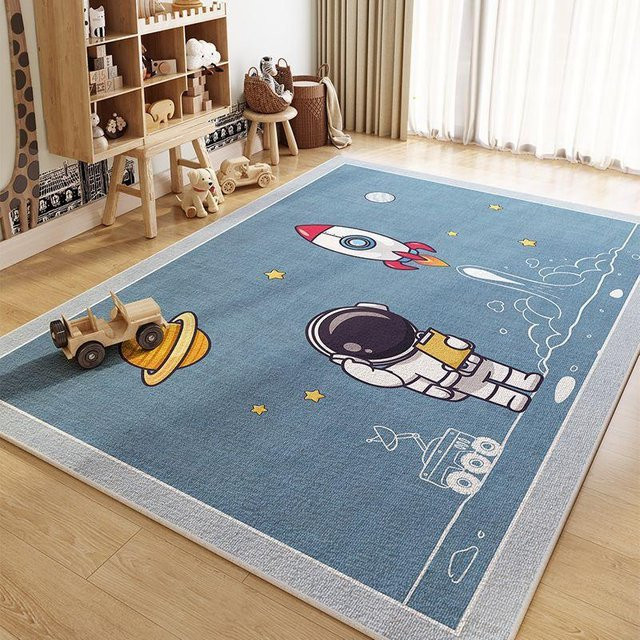 Wucifang Shoes Cartoon Teppich für Kinder mit rutschfester Spielmatte, blau, B/T: 60 x 40 cm - Bild 1