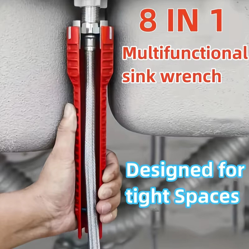Multifunktionales Installationswerkzeug für Waschbecken und Wasserhähne in Rot - Bild 3