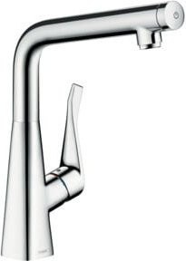 Hansgrohe Spültisch-Einhebelmischer Metris Select M71 320 in Edelstahl-Optik Silber - Bild 1