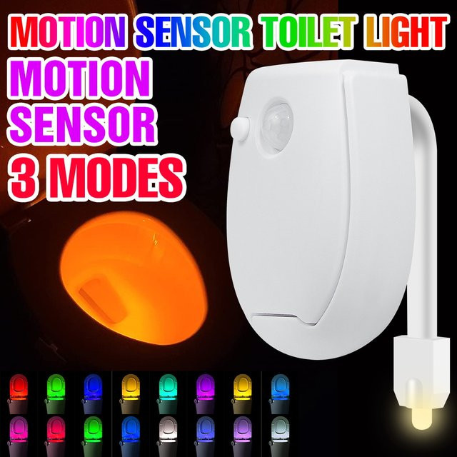 CanLing LED Toilettenlampe mit PIR-Bewegungssensor und 7 Farben in Weiß - Bild 1