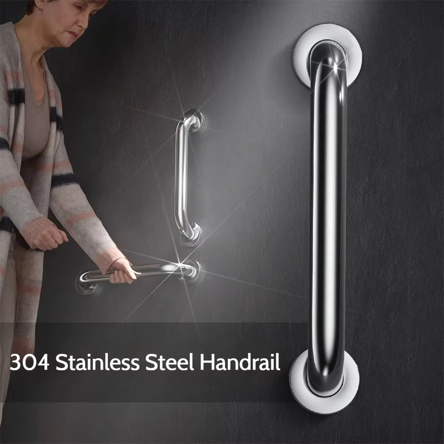 Stenoc Badezimmer-Badewannenwand aus 304-Edelstahl in Silber mit Haltegriff und Armlehne für Senioren - Bild 2
