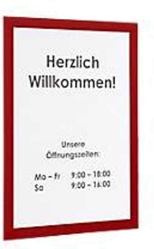 Durable Inforahmen Duraframe DIN A4, 10 Stück, rot, wandmontiert mit aufklappbarer Front - Bild 2