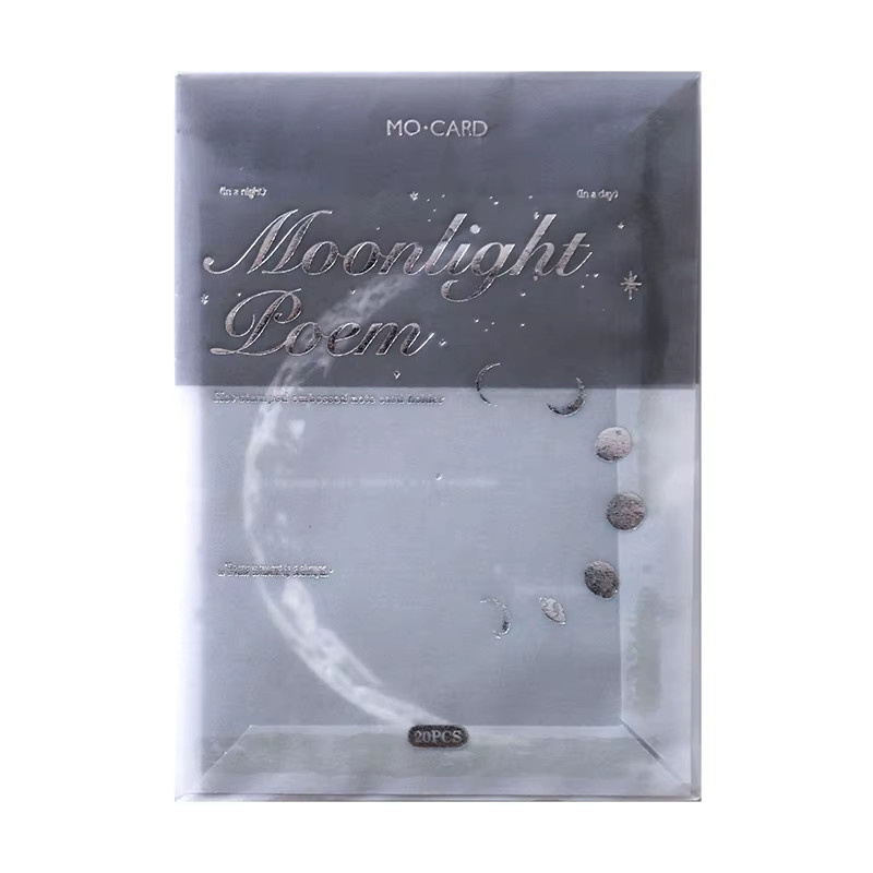 Morgenregen Silber Geprägtes Reliefpapier mit Mond Pflanzen und Schmetterlingen im Vintage-Stil für dein Journal, B: 20,0 cm - Bild 2