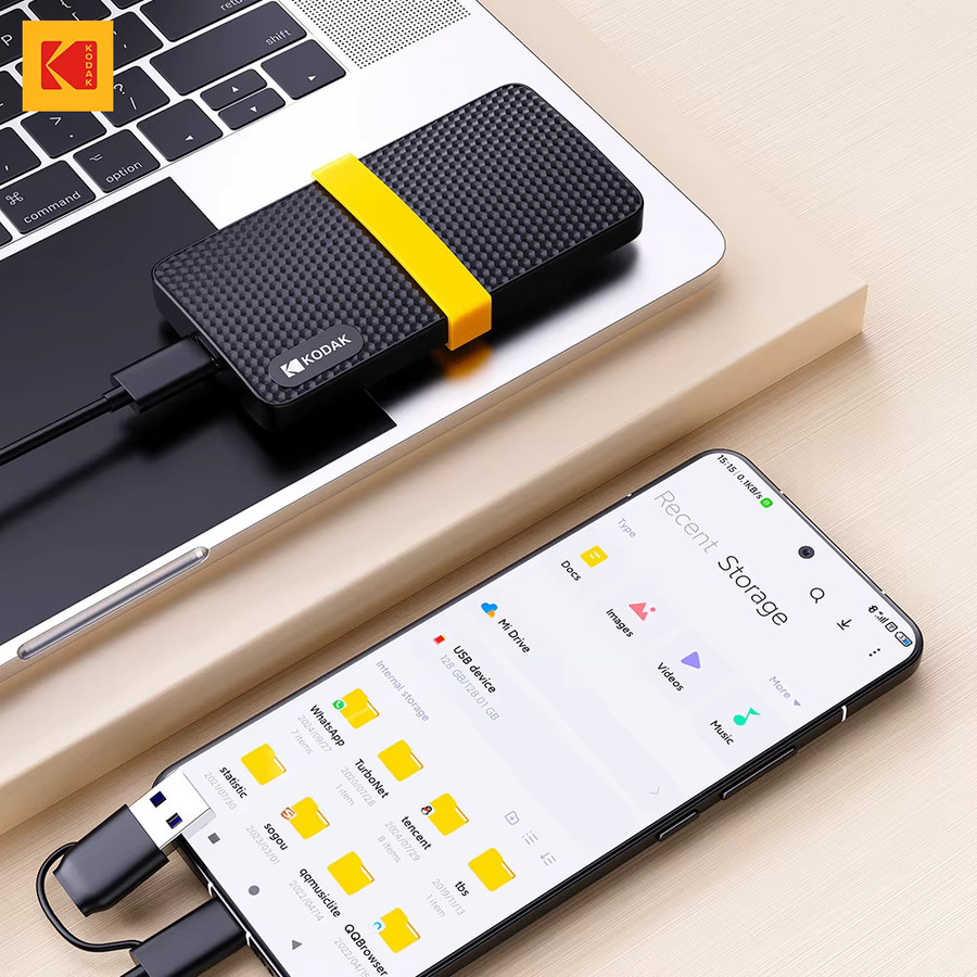 KODAK X200 Externe SSD Tragbarer USB-C Solid-State-Speicher in Schwarz - Bild 4