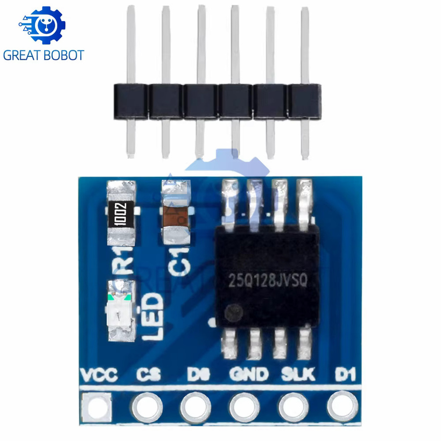 Baishundianzi W25Q128 Flash NorFlash Speichermodul 128 Mbit 8 MByte mit SPI-Schnittstelle in Blau für STM32 - Bild 3