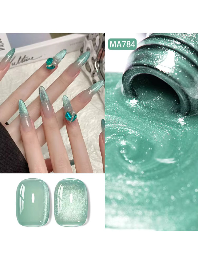 Auroras Mint Green Cat Magnetischer Gel-Nagellack, Königsblau, 7 ml - Bild 3