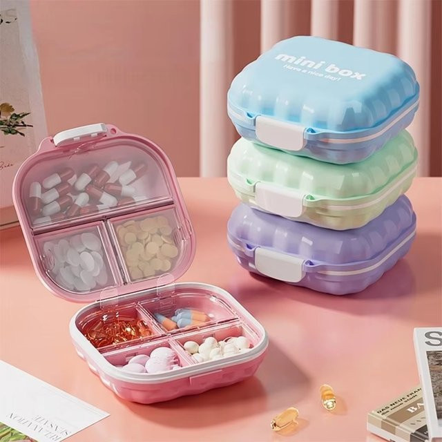 Untior Medizinbox, 7 Fächer, PP-Material, transparent - Bild 1