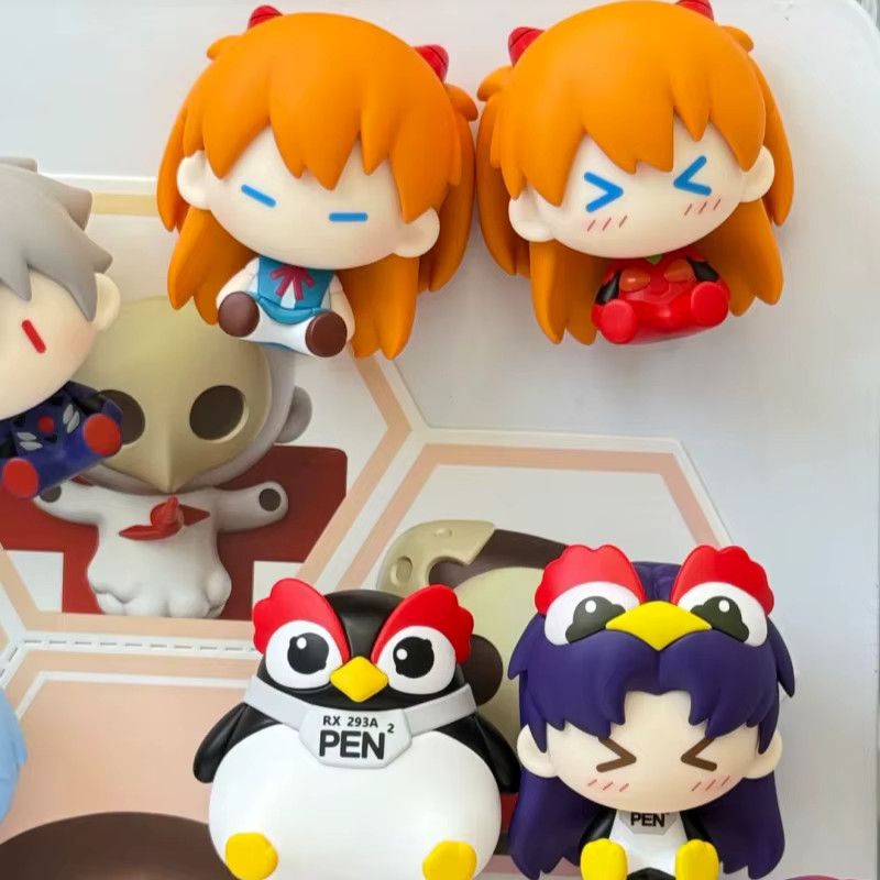 Popmart Neon Genesis Evangelion Super Mini Figur Blind Box mit Magnet als Desktop-Dekoration oder Kühlschrankmagnet, Multicolor - Bild 3