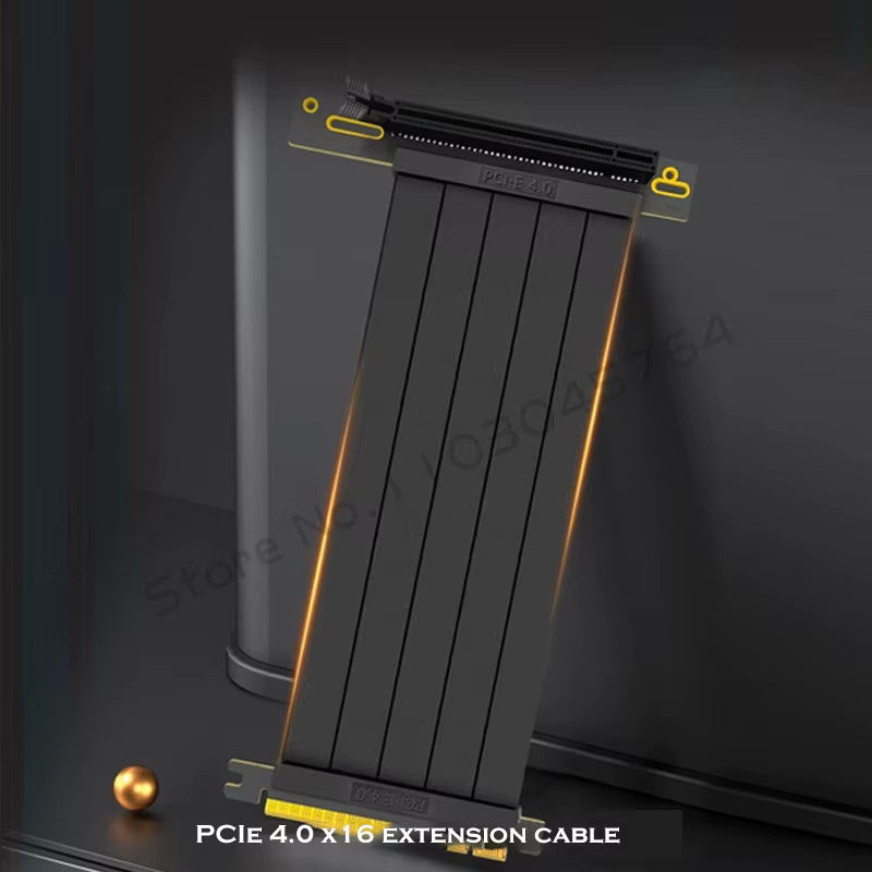 AXYB PCIE X16 Riser-Kabel für Grafikkarten in Schwarz, abgeschirmtes PCI Express Verlängerungskabel für GPU 3.0/4.0 - Bild 3
