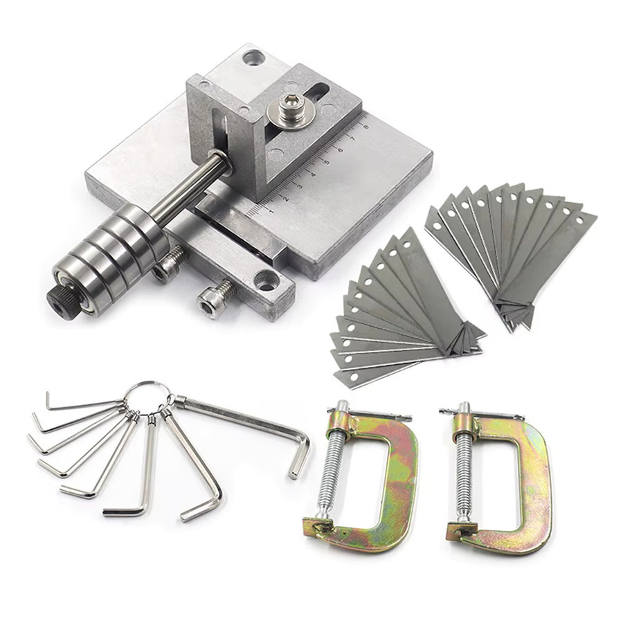 QJH DIY-Lederschneidemaschine in Silber aus Metall für Lederhandwerk und die Herstellung von Lederstreifen sowie Gürtelriemen - Bild 2