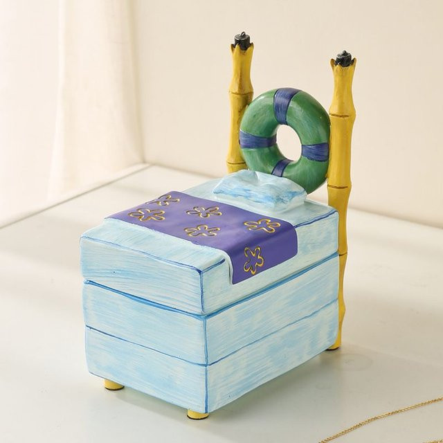 Potdemiel Schmuckschatulle SpongeBob in Bettform aus Keramik, Mehrfarbig - Bild 1
