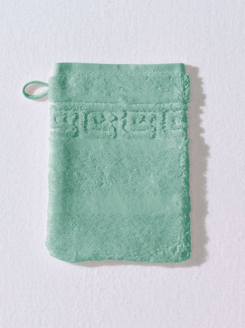 Cawö Handtuch Set aus 100% Baumwolle in Turquoise gestreift mit Mäanderborte, Walkfrottier, 7-teilig: Duschtuch 80 x 160 cm, Handtuch 50 x 100 cm, 2 Gästetücher 30 x 50 cm, 2 Seiftücher 30 x 30 cm und 2 Waschlappen 16 x 22 cm - Bild 1