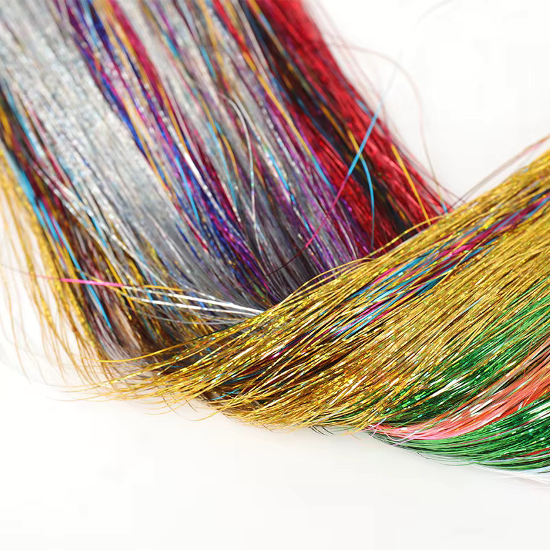 LUPU Kunsthaar-Lametta-Set, bunte Haarverlängerungen, Damen, 58,9 cm - Bild 2