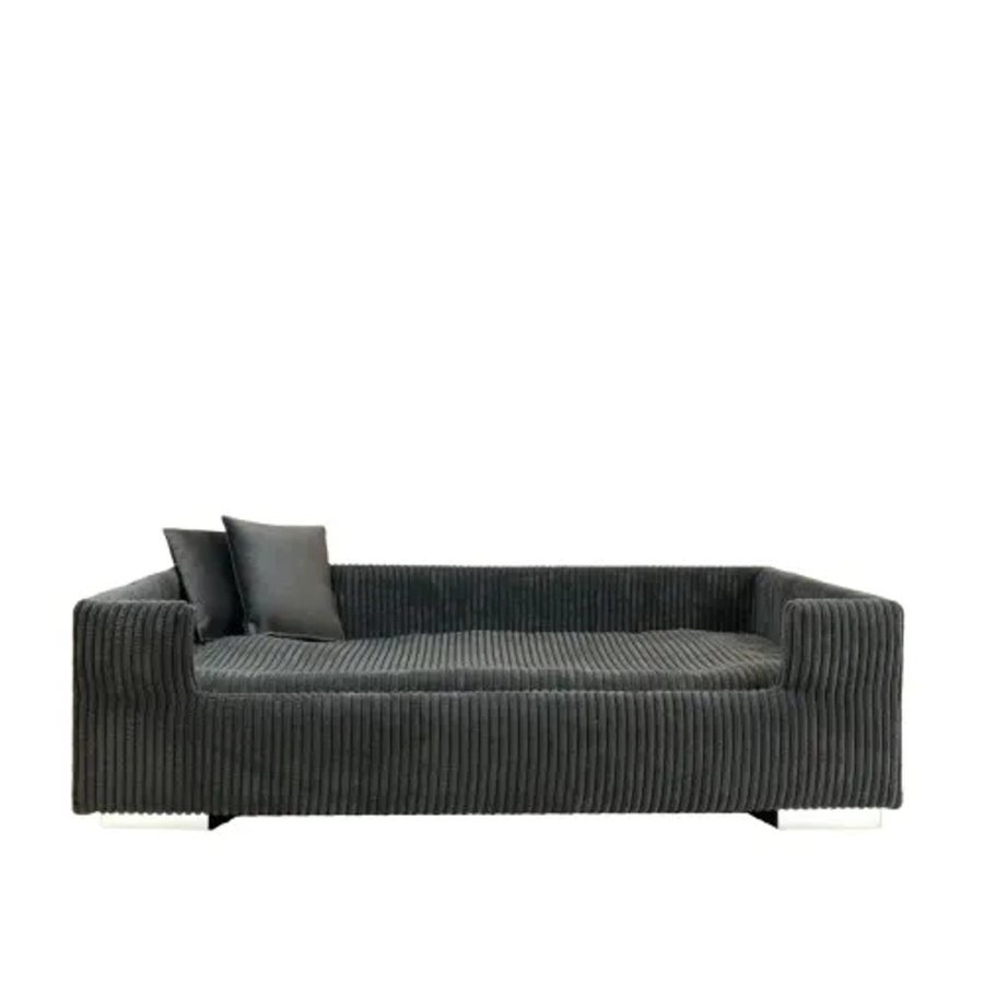 Rohrschneider Hundesofa aus Cord mit abnehmbarem Bezug in Beige oder Grau - Bild 3