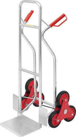 pro-bau-tec Stapelkarre Treppensteiger aus Aluminium in Silber mit 150 kg Tragkraft, B/T/H: 58,0 x 50,0 x 118,0 cm - Bild 1