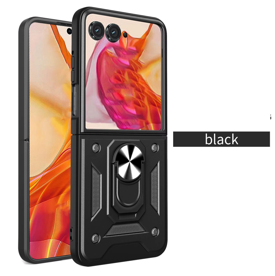 Stoßfeste Schutzhülle für Motorola Razr 60 50 40 Ultra mit Ringständerhalterung in Schwarz - Bild 2